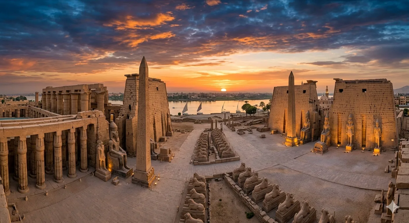 Luxor at sunset